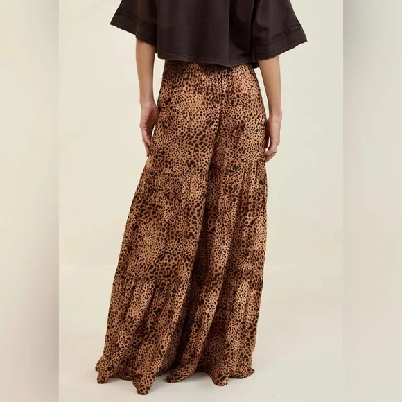 Aerie Party Pant Leopard Print Wide-Leg Flowy Pants XL - Picture 2 of 12